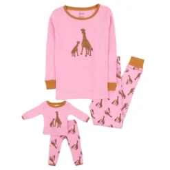 Leveret Girl And Doll Matching Cotton Animal Design Pajamas -Kids Clothing Store GUEST 44c35907 5ec0 46ad bd06 bb3b0687383b