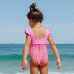 Girl's Ruffled Stripe One Piece Swimsuit - Cupshe -Kids Clothing Store GUEST 46e8583c aac6 4eb4 b478 765d7d2e5dbe