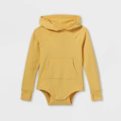 Girls' Adaptive Hooded Adjustable Long Sleeve Bodysuit - Cat & Jack™ Light Mustard Yellow -Kids Clothing Store GUEST 475d5208 1ec9 461d b5a3 e763d65b2c75