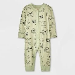 Baby Ribbed Snap Adaptive Romper - Cat & Jack™ Green