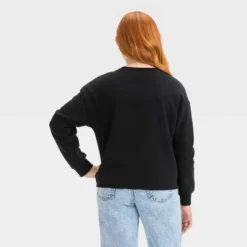 Girls' Cropped 'ACDC' Sweatshirt - Art Class™ Black