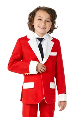Suitmeister Boys Christmas Suit - Santa Faux Fur - Red 4 Suitmeister Boys Christmas Suit - Santa Faux Fur - Red - Image 2