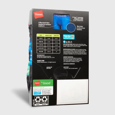 Hanes Boys' 5pk X-Temp Boxer Briefs - Black 4 Hanes Boys' 5pk X-Temp Boxer Briefs - Black - Image 2
