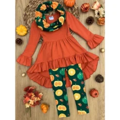 Girls Pumpkin Season Hi-Lo Tunic, Leggings & Scarf Set Mia Belle Girls, Orange, 10 13 Girls Pumpkin Season Hi-Lo Tunic, Leggings & Scarf Set Mia Belle Girls, Orange, 10 -Kids Clothing Store GUEST 53b71a0a 63a9 45af 8a64 1ab05353c725