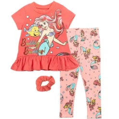 Disney Minnie Mouse Princess Frozen Little Mermaid T-Shirt Leggings And Scrunchie 3 Piece Outfit Set Infant To Big Kid -Kids Clothing Store GUEST 53ddd040 b44a 4784 84a6 58bf7b9c2489