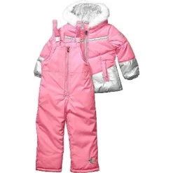 LONDON FOG Girls' Heavyweight 2-Piece Snow Bib & Puffer Coat Snowsuit Set -Kids Clothing Store GUEST 53ee64bf 0071 45ec be8e 8ee8a76fa558