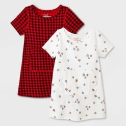 Toddler Girls' 2pk Adaptive Short Sleeve Holiday Dress - Cat & Jack™ Off-White -Kids Clothing Store GUEST 5405fbe5 9e4c 450c 9c2b a56f2e464872