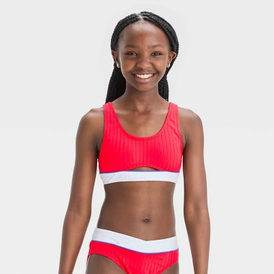 Girls' Solid Americana Cool Bikini Set - Art Class™ Red 5 Girls' Solid Americana Cool Bikini Set - Art Class™ Red - Image 3