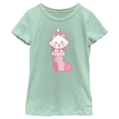 Disney Girl's Aristocats Marie Christmas Stocking T-Shirt -Kids Clothing Store GUEST 55a552c0 b62b 4842 b05a e4fc08d54676