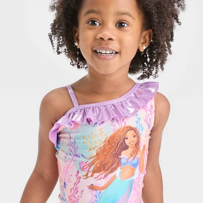 Toddler Girls' Disney Ariel One Piece Swimsuit - Purple 3 Toddler Girls' Disney Ariel One Piece Swimsuit - Purple