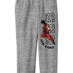 Harry Potter Dragon Ball Z Son Goku With Kanji Name And English Text Youth Athletic Heather Gray Graphic Jogger Pants