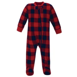 Hudson Baby Infant Boy Fleece Zipper Sleep And Play 2pk, Sweater Plaid