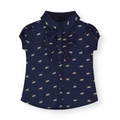 Hope & Henry Girls' Ruffle Front Shirt With Puff Sleeves, Infant -Kids Clothing Store GUEST 56c4a468 8584 482d 96e4 d48d986b69a0