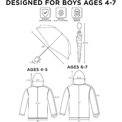 Super Mario Boy's Umbrella And Raincoat Set, Kids Ages 4-7 7 Super Mario Boy's Umbrella And Raincoat Set, Kids Ages 4-7 - Image 5