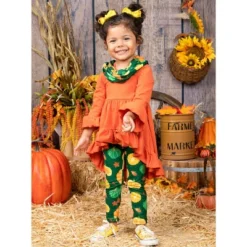 Girls Pumpkin Season Hi-Lo Tunic, Leggings & Scarf Set Mia Belle Girls, Orange, 10 10 Girls Pumpkin Season Hi-Lo Tunic, Leggings & Scarf Set Mia Belle Girls, Orange, 10 -Kids Clothing Store GUEST 58830b33 e352 42dc 95a5 88dea84442b8