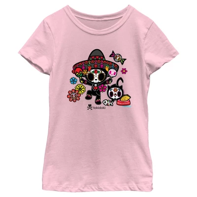 Girl's Tokidoki Dia De Los Muertos Adios And Skeletrino T-Shirt 5 Girl's Tokidoki Dia De Los Muertos Adios And Skeletrino T-Shirt - Image 3