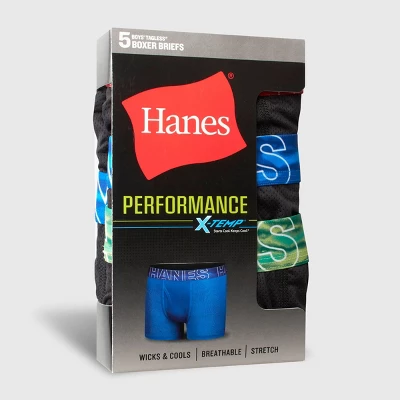 Hanes Boys' 5pk X-Temp Boxer Briefs - Black 3 Hanes Boys' 5pk X-Temp Boxer Briefs - Black