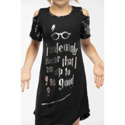Intimo Big Girls' Harry Potter I Solemnly Swear Shoulder Cut Out Nightgown Black -Kids Clothing Store GUEST 5c3d88c6 2a77 4bc8 a031 6514b872da6c