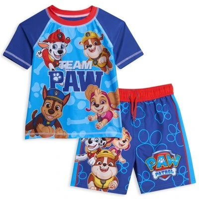 Paw Patrol Rubble Marshall Chase Pullover Rash Guard And Swim Trunks Outfit Set Little Kid 9 Paw Patrol Rubble Marshall Chase Pullover Rash Guard And Swim Trunks Outfit Set Little Kid - Image 7