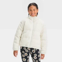 Girls' Solid Fleece Cropped Puffer Jacket - Art Class™ -Kids Clothing Store GUEST 5f45b5fa 4074 4593 ad00 14124ff8d476