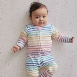 Honest Baby Girls' Organic Cotton Rainbow Striped Sleep N' Play - Pink -Kids Clothing Store GUEST 606e4a58 5e5f 494a bd04 b6b8fd456674