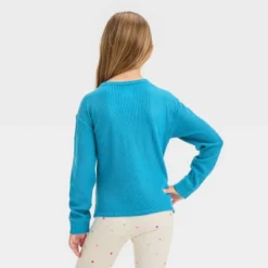 Girls' Long Sleeve Waffle Henley Shirt - Cat & Jack™