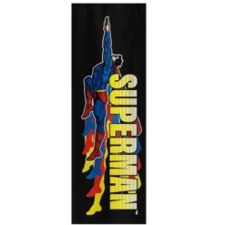 DC COMICS Superman Flying With Vertical Title Logo Youth Black Graphic Sweatpants