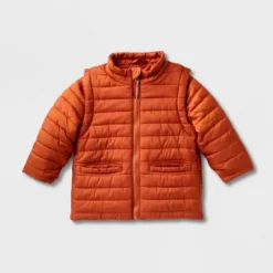 Toddler Adaptive Puffer Jacket - Cat & Jack™ Orange -Kids Clothing Store GUEST 662a3ad8 7e66 4ca6 9250 7896124ee25f