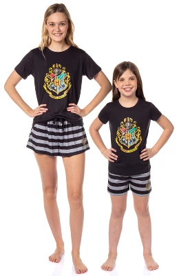 Harry Potter Girls' Wizarding World Hogwarts Crest Sleep Pajama Set Shorts Multicolored 8 Harry Potter Girls' Wizarding World Hogwarts Crest Sleep Pajama Set Shorts Multicolored - Image 6