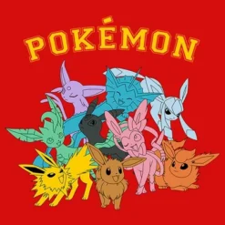 Girl's Pokemon Colorful Eeveelutions Animals T-Shirt
