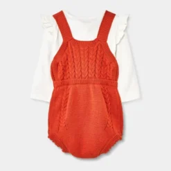 Baby Girls' Sweater Romper With Cable T-Shirt Set - Cat & Jack™