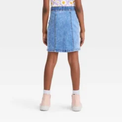 Girls' Seamed Front Jean Skirt - Cat & Jack™ Medium Wash