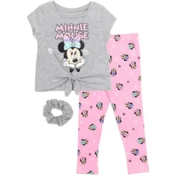 Disney Minnie Mouse Princess Frozen Little Mermaid T-Shirt Leggings And Scrunchie 3 Piece Outfit Set Infant To Big Kid -Kids Clothing Store GUEST 68c29dc6 8e76 4575 a64d 19ea1fbabfb1