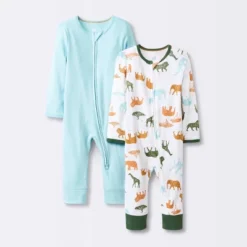 Baby Boys' 2pk Safari Animals Zip Romper - Cloud Island™ -Kids Clothing Store GUEST 6a050ea2 182d 407e b259 1392e197dbb6