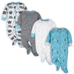 Onesies Brand Baby Boys' Long Sleeve Footed Sleepers, 4-pack, Elephant -Kids Clothing Store GUEST 70709b12 4417 4d9f 92ff e008b62797b6