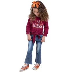 Girls Be Blessed Tassel Bell Bottom Jeans Set - Mia Belle Girls -Kids Clothing Store GUEST 7090aea0 a6e0 4fb4 bad2 c534e51f3e83