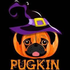 Girl's Design By Humans Pugkin Pumpin Halloween By Trantanphat95 T-Shirt