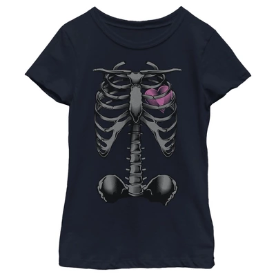 Girl's Lost Gods Halloween Skeleton Rib Cage Heart T-Shirt 6 Girl's Lost Gods Halloween Skeleton Rib Cage Heart T-Shirt - Image 4