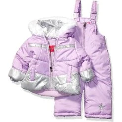 LONDON FOG Girls' Heavyweight 2-Piece Snow Bib & Puffer Coat Snowsuit Set -Kids Clothing Store GUEST 7803c6fc cf48 4302 b3e1 270e66aadc1c