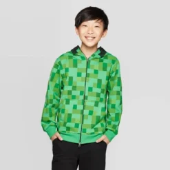 Kids' Minecraft Creeper Costume Fleece Sweatshirt - Green -Kids Clothing Store GUEST 78579430 42a0 4e55 aafb 8b2d6d574e77