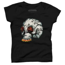 Girl's Design By Humans Halloween Skull By LVBArt T-Shirt -Kids Clothing Store GUEST 79748bf0 2e8c 472c b8b3 f91b08b7a03d
