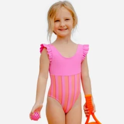 Girl's Ruffled Stripe One Piece Swimsuit - Cupshe -Kids Clothing Store GUEST 7a673a05 ff9e 4124 a1e3 2285f53b6e3c