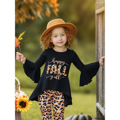 Girls Happy Fall Y'all Stripes & Leopard Print Legging Set - Mia Belle Girls 7 Girls Happy Fall Y'all Stripes & Leopard Print Legging Set - Mia Belle Girls - Image 5