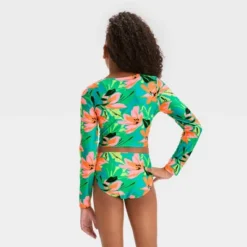 Girls' 'Abstract Blossoms' Floral Printed Rash Guard Set - Art Class™ Green -Kids Clothing Store GUEST 7dfd4f65 a86d 4d18 98da 3f3f01cdbfe8
