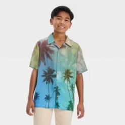 Boys' Palm Tree Short Sleeve Button-Down Shirt - Art Class™ -Kids Clothing Store GUEST 8097dc41 aeaa 4607 80df 426b667440f3