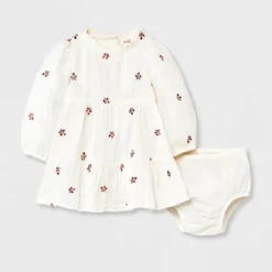 Baby Girls' Floral Embroidered Dress & Bottom Set - Cat & Jack™ Cream -Kids Clothing Store GUEST 839aacd6 38f2 4e13 ab63 37365fe1e162
