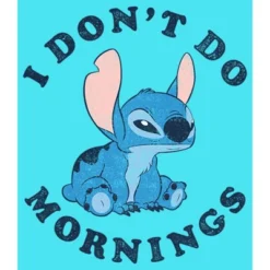 Girl's Lilo & Stitch I Don't Do Mornings Stitch Crop T-Shirt