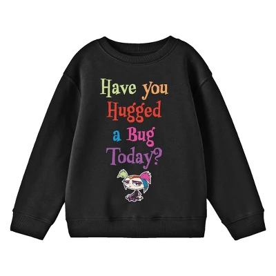Growing Up Creepie Have You Hugged A Bug Today Crew Neck Long Sleeve Black Youth Sweatshirt 4 Growing Up Creepie Have You Hugged A Bug Today Crew Neck Long Sleeve Black Youth Sweatshirt - Image 2