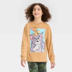 Boys' Long Sleeve Tom & Jerry Graphic T-Shirt - Art Class™ Tan -Kids Clothing Store GUEST 8a614d76 8066 4773 980f 7c674444cef5