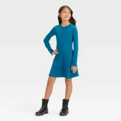 Girls' Long Sleeve Seam Front Fitted Dress - Art Class™ -Kids Clothing Store GUEST 8b0a6986 ed76 4d3b a278 69176e77154e